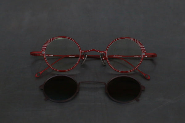 Rigards X ZIGGY CHEN Joint Series RG1008ZC Titanium Double-layer Sunglasses RG-RG1008ZC-HGTTMGTL Red + Bronze Frame Transparent + Bronze Blue